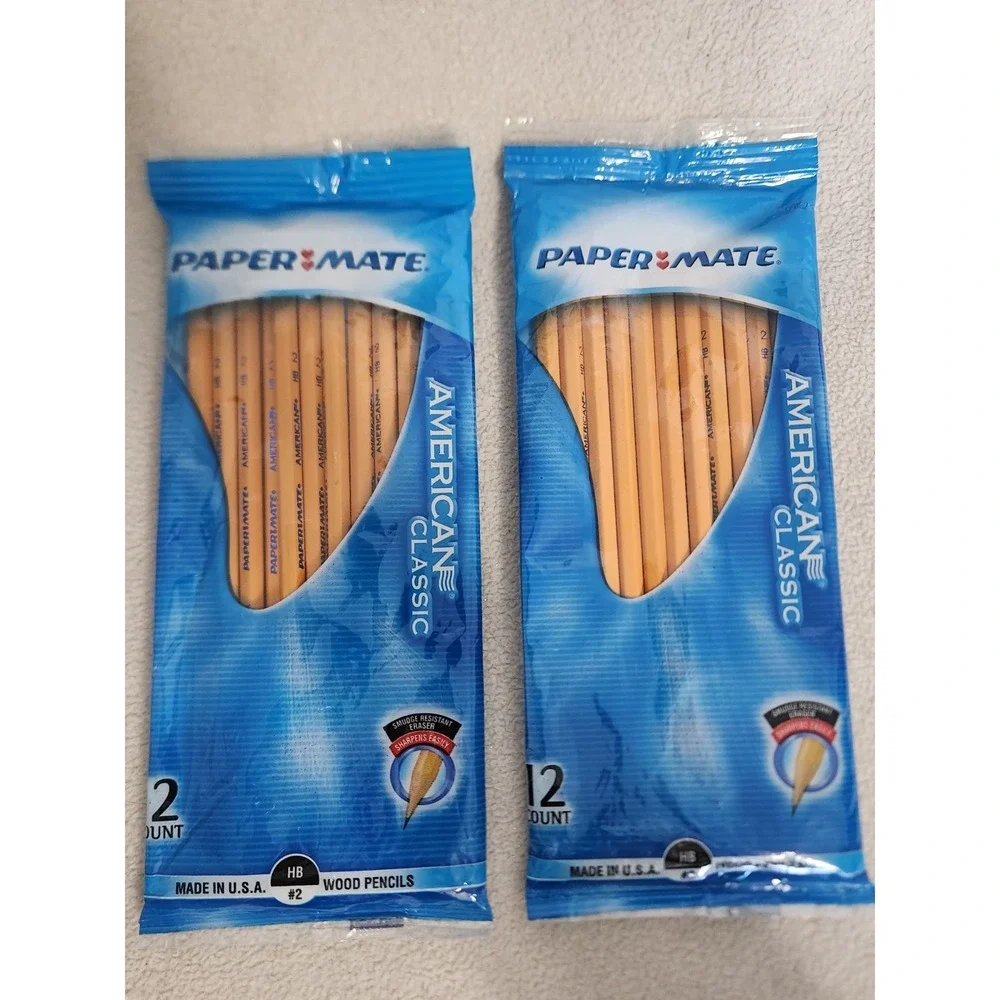 2 Packs New Paper Mate American Classic Wood Pencils 10 Count Ea HB #2 USA 2003